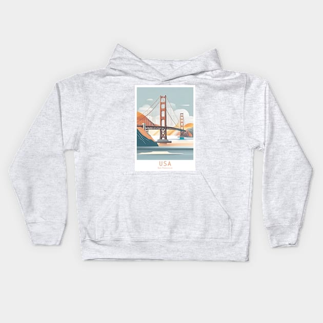 Golden Gate Serenity Kids Hoodie by POD24